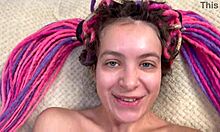 POV teen alternative girl fucked missionary ponytail cumshot tease