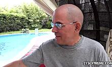 coco de mal's tight teen pussy gets hardcore fucked licked fingered by grandpa outdoors cumshot
