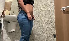 hey i'm fingering my dripping wet big pussy lips in mall bathroom until juicy milk squirts out