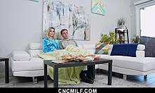freeuse milf and stepsis take turns riding stepsons throbbing cock missionary