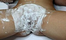 Watch Close-Up Shaving of Hairy Pussy with Large Hole in Bathroom Free.