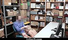 imagine that blue-eyed teen lifter getting caught shoplifting then bent over for punishment by the cop? her fit body ripped clothes doggystyle in garage