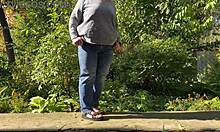 man, this kinky stepmommy's fat hairy ass begs for public pounding
