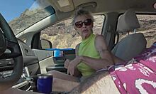 Beach photoshoot starts with steamy car blowjob