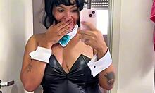 Chubby babe farts naturally with silly faces eye rolls and laughs!