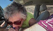 Beach photoshoot starts with steamy car blowjob