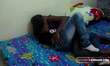 Two Big Booty Black Friends Scissor Cum Passionately