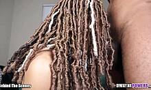 black monster cock throbs hard in petite ebony's braces mouth 😈