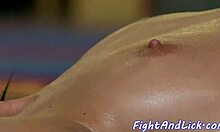 oiled young lesbians wrestle into wild strapon battles 😏🔥