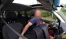 young couple short on cash so blonde blows stranger for quick outdoor pickup cash
