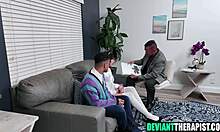 Step Brother And Step Sister Get Monster Cock Fucked By Perverted Therapist In Taboo MMF Threesome Blowjob!