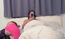 stepmom and stepsis spread for my double anal creampie in bed!!