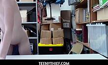 Old Security Guard Pounds Redhead Katy Kiss in Office
