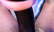 Huge black cock tempts her into must-see solo stroke session