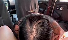 stranger crashes workout gives deepthroat blowjob in car then public anal creampie threesome