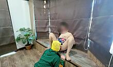 thai teen in sarong rides cock hard till creampie explodes pov