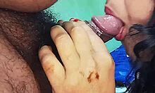 Indian bhabhi Sonia's deep blowjob ends in hot cum swallow