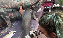 Tattooed pierced tits lead to wild anal cowgirl ride