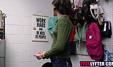 Skinny Teen Fucks Mall Cop To Avoid Jail In Uniform