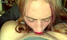 Amateur babe deepthroats cock gags swallows cum