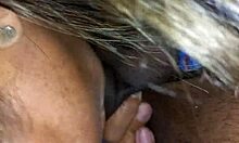 latina teen sucks cousin's monster black cock bent over in quickie cuckold