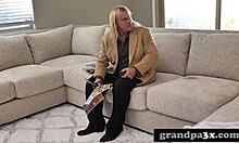 Hot Blonde Teen Punished Hard By Stepgrandfather In Garage!