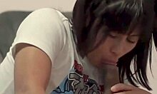 hot little brunette with tiny tits rides boyfriend hard in homemade bedroom fuck