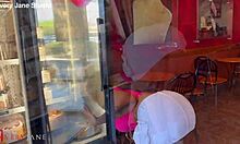 He lubes her face and ass with ice cream before BBC pounding
