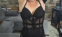 sexy milf in stockings and lingerie begs for hard mature pussy fuck