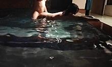 poolside fling with buddy's mature brazilian milf