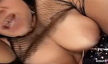 rough anal wrecks big saggy tits teen bitch then she licks cum off table