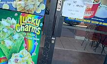 He lubes her face and ass with ice cream before BBC pounding