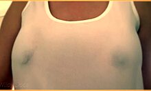 i love watching my wife's huge tits bounce in that wet braless singlet