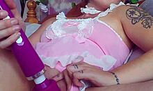 cute milf grabs vibrator teases pussy till squirting orgasm