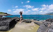 Russian Nudist Sasha Bikeyeva Dances Nude on Mallorca Beach
