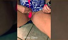 damn wife stuffs lush toy in shaved pussy balcony 😏🌿