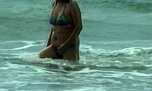 i couldn't resist fucking my stepbrother on the beach, his huge cumshot filled my pussy deep