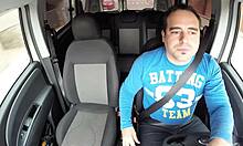 stacy snake chats in car ride interview with xavipohoto, teases her tight pussy and small tits