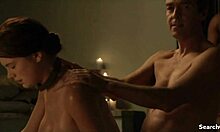lucy lawless LESLEY-ANN BRANDT laura surrich bare huge tits in spartacus 2010-2013 milf handjob blowjob orgy