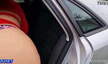 stepmom's huge ass wide hips get pounded by stepson's massive cock in car 🚗💦