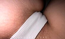 stepbro sniffs your thong anal spot closeup while you fart saggy tits out