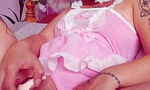 cute milf grabs vibrator teases pussy till squirting orgasm