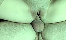 korean wife rides hubby's cock close-up then sucks it sloppy