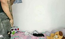 Caught stepsis stepson jerking big cock on panties we fuck!