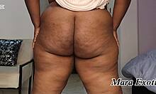 Ebony Milf's Fat Ass Bounces While Spreading Juicy Pussy Close-Up
