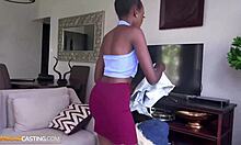 Tiny Black 18yo Cutie Shy At First, Wild Rough Pussy Pound In Casting