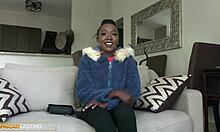 Tiny Black 18yo Cutie Shy At First, Wild Rough Pussy Pound In Casting