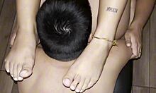 you won't believe how this horny wife gets pounded by neighbor while hubby jerks off watching?