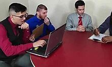 office sluts go crazy with bbc double penetration anal banging cumshots and whore facials