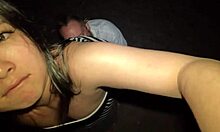 Late night beach couple tries public oral and licking adventure
